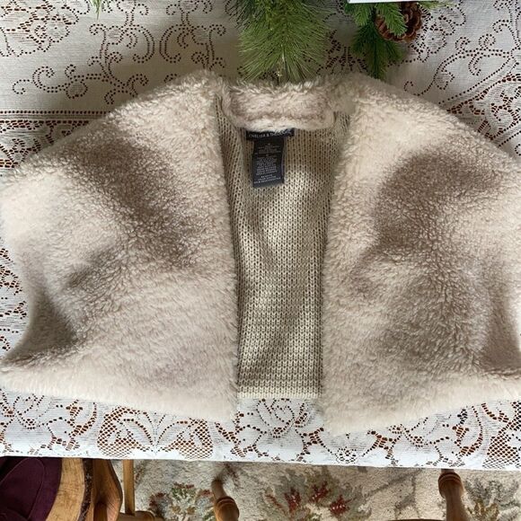 Chelsea&Theodore Faux Shearling Sweater Vest Sz S - Picture 8 of 11